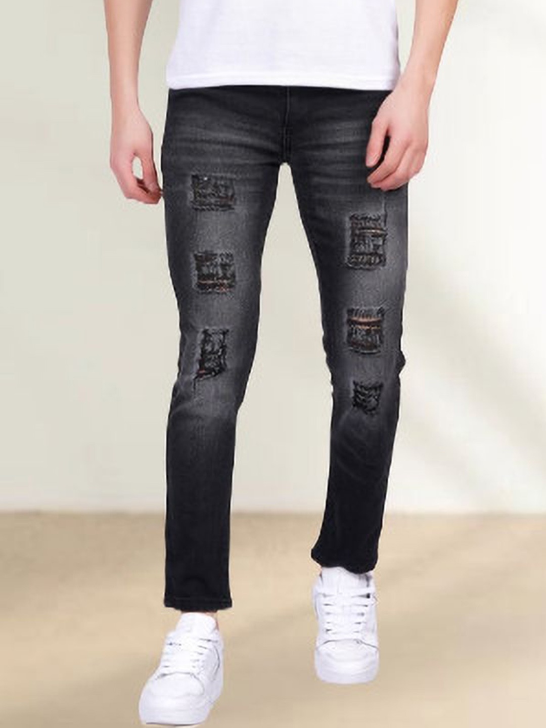 

LINARIA Men Cotton Mid-Rise Classic Jeans, Grey