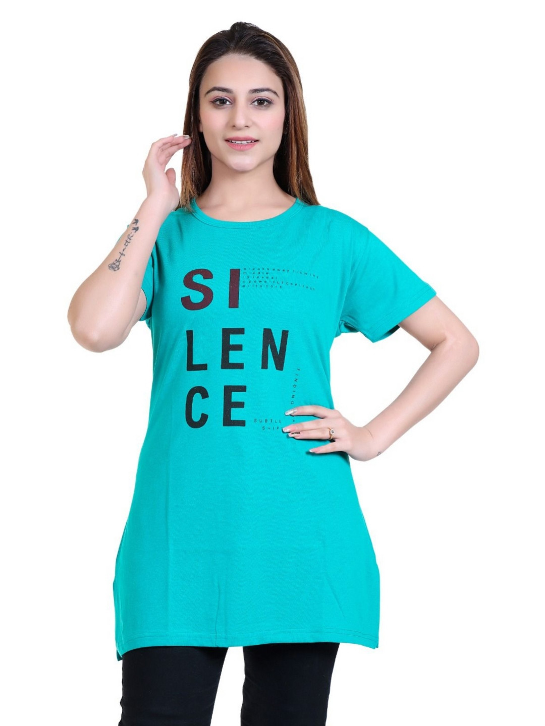

RG BY S.S. Clothing Women Printed T-shirt, Teal