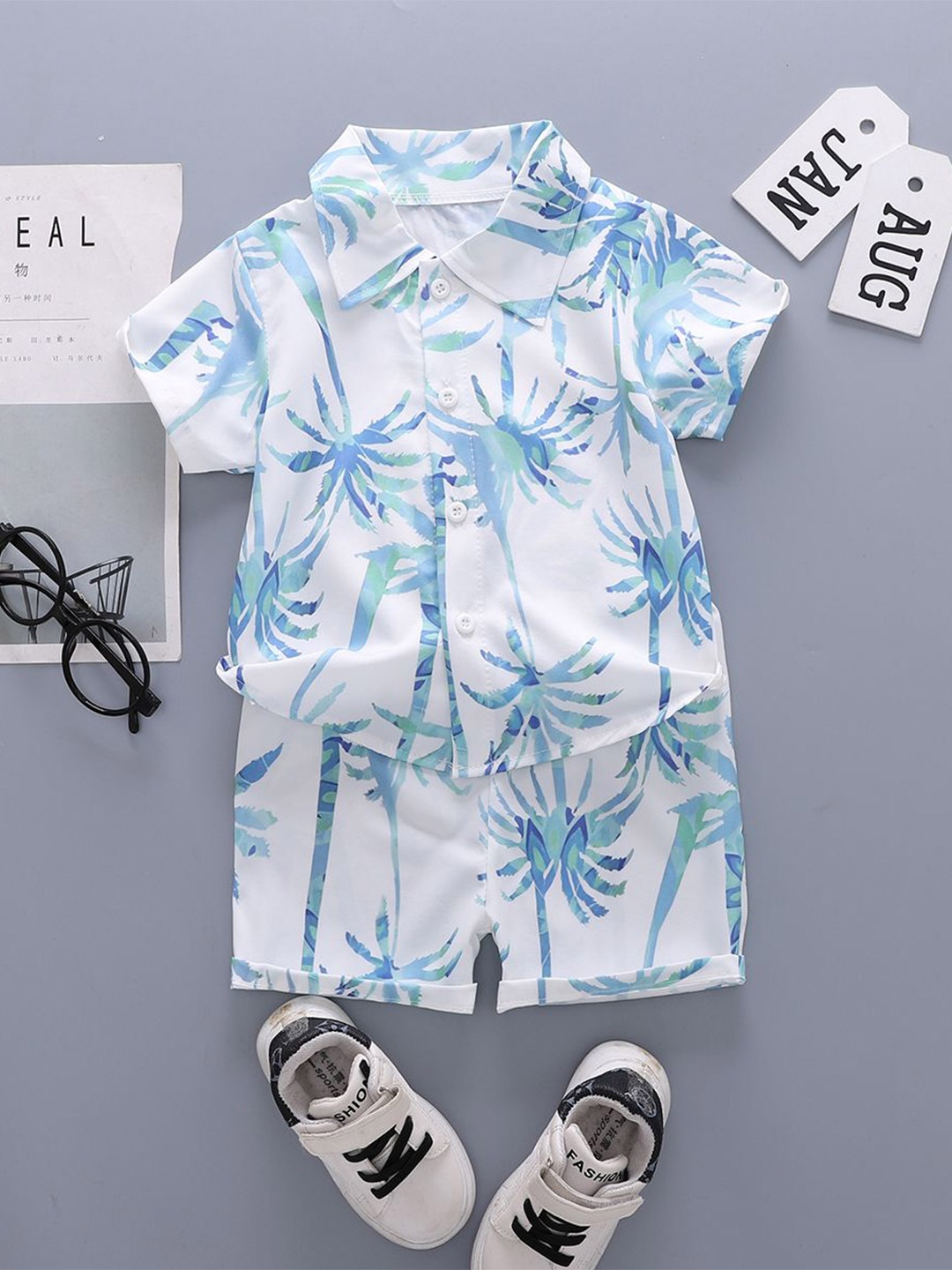 

StyleCast x Revolte Boys Floral Printed Shirt With Shorts, Blue