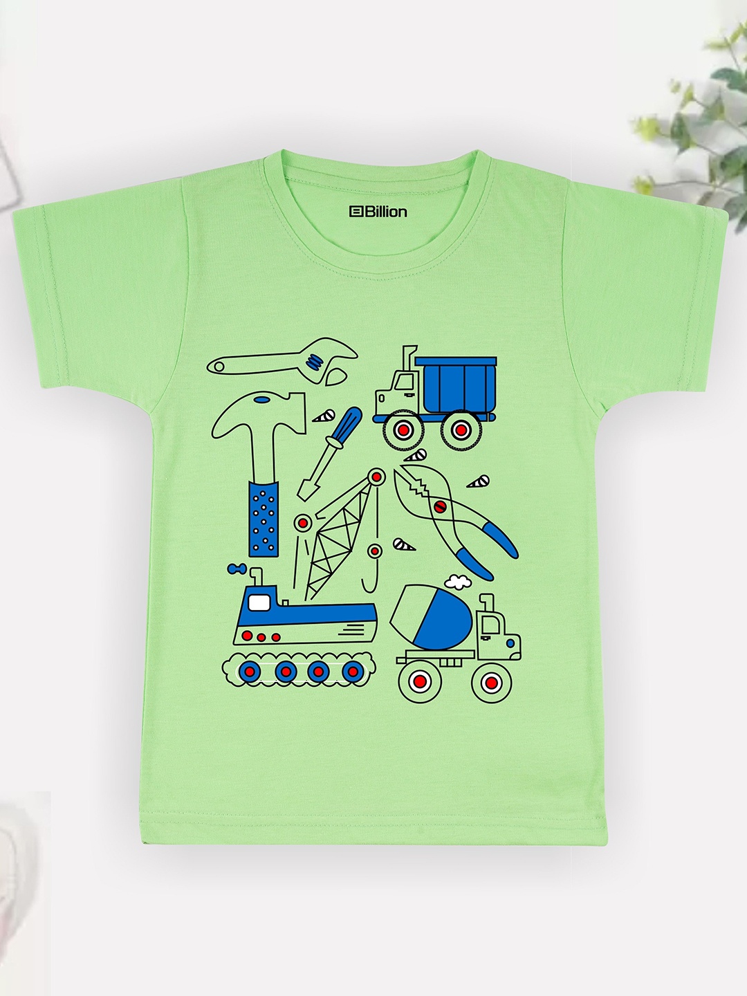 

Billion Boys Printed Bio Finish T-shirt, Green