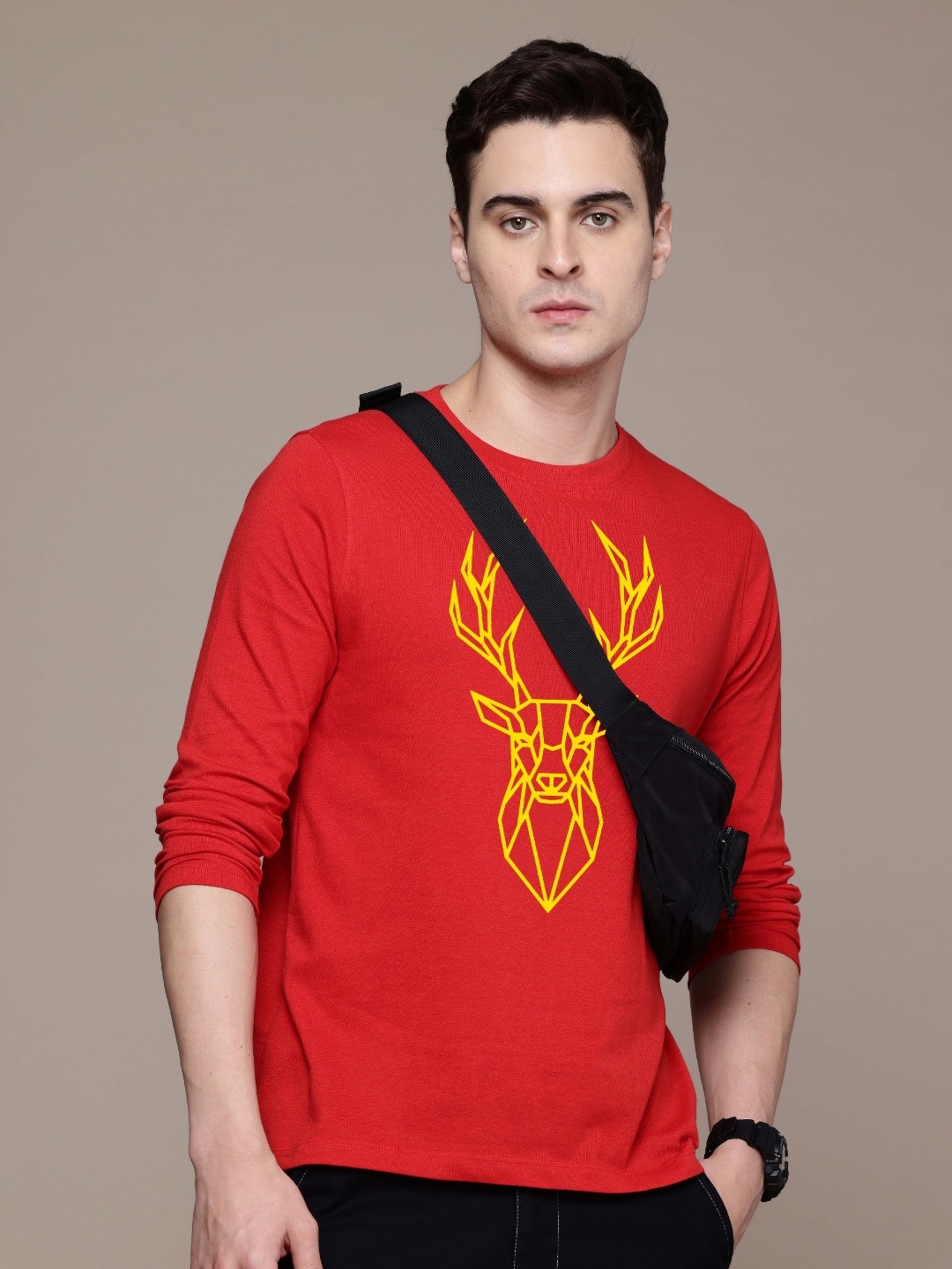 

Moda Rapido Men Printed T-shirt, Red