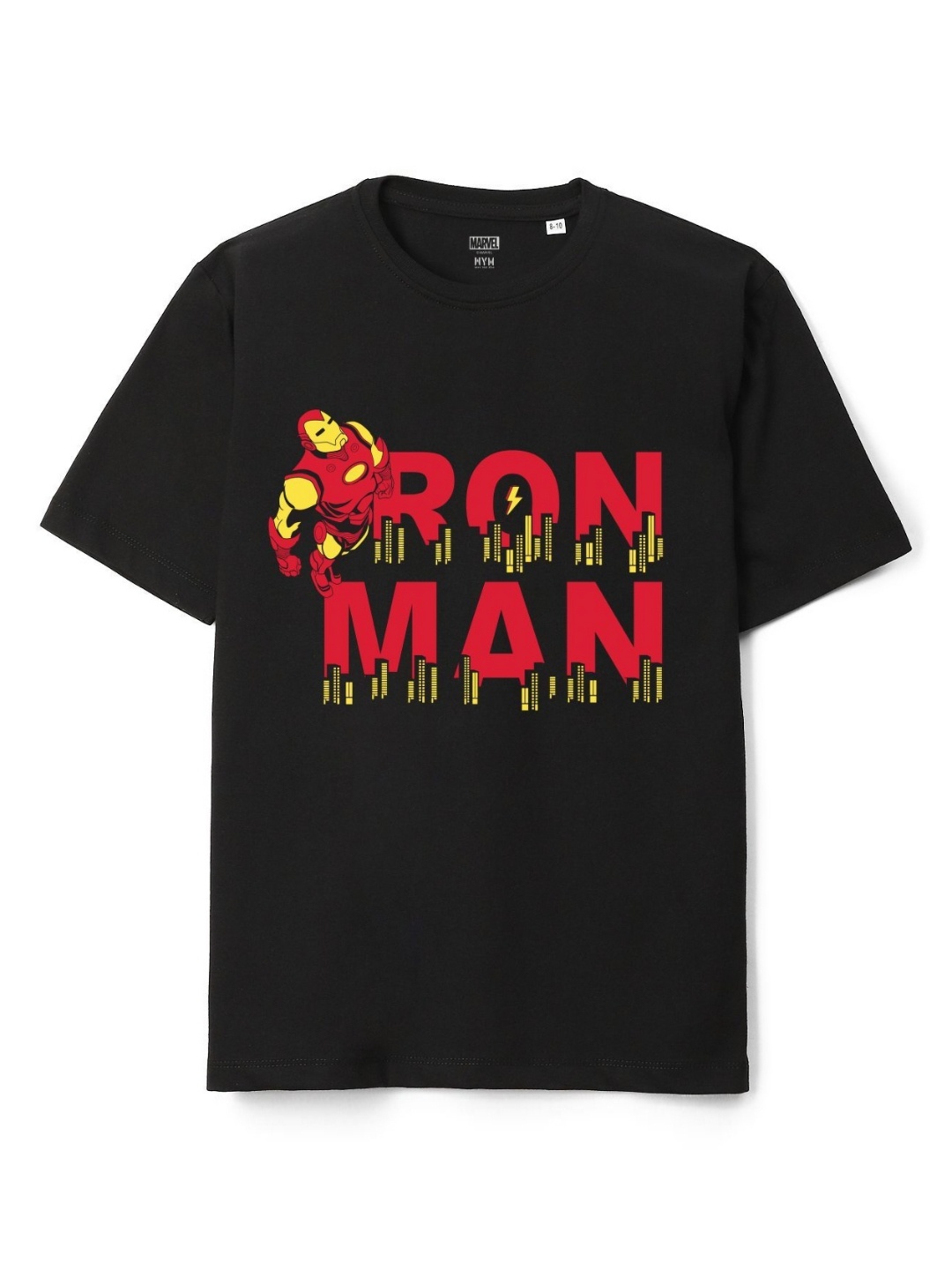 

Wear Your Mind Boys Avengers Printed Pure Cotton Pockets T-shirt, Black