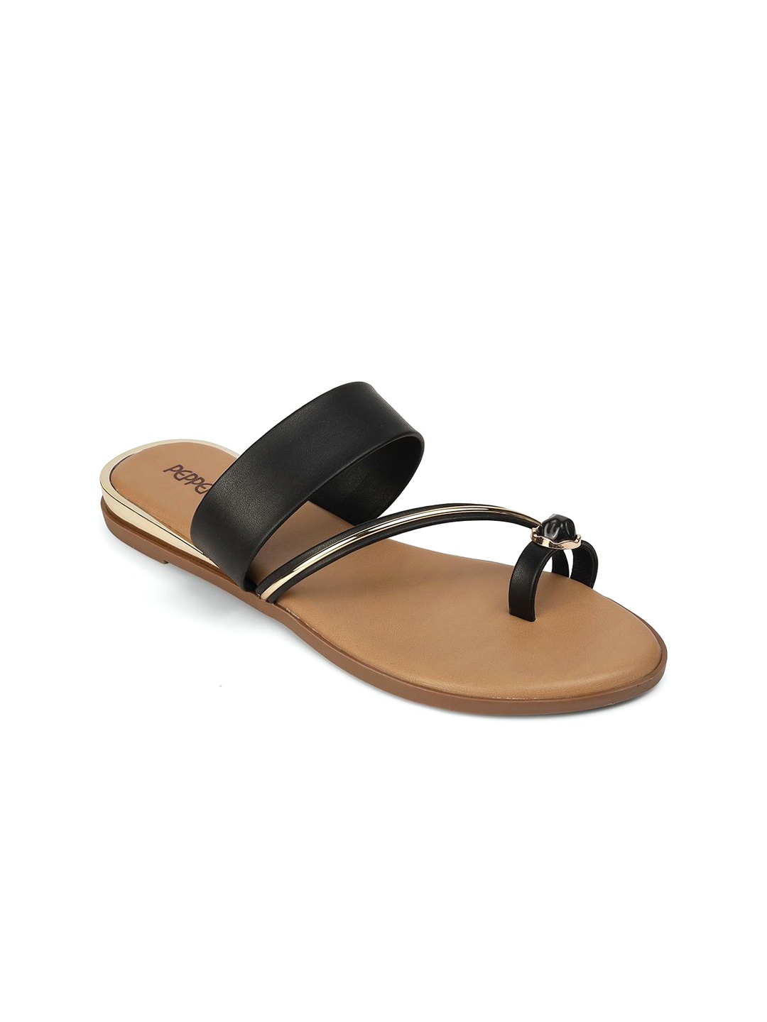 

PEPPER Women Party One Toe Flats with Bows, Black