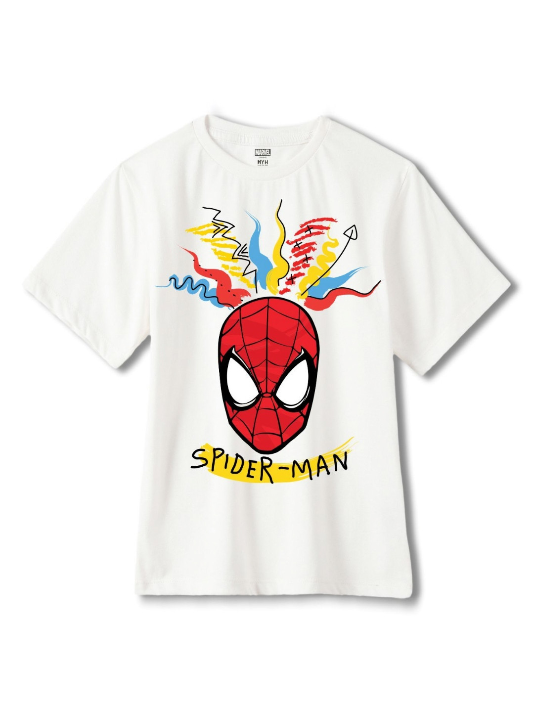 

Wear Your Mind Boys Printed Pure Cotton Applique T-shirt, White