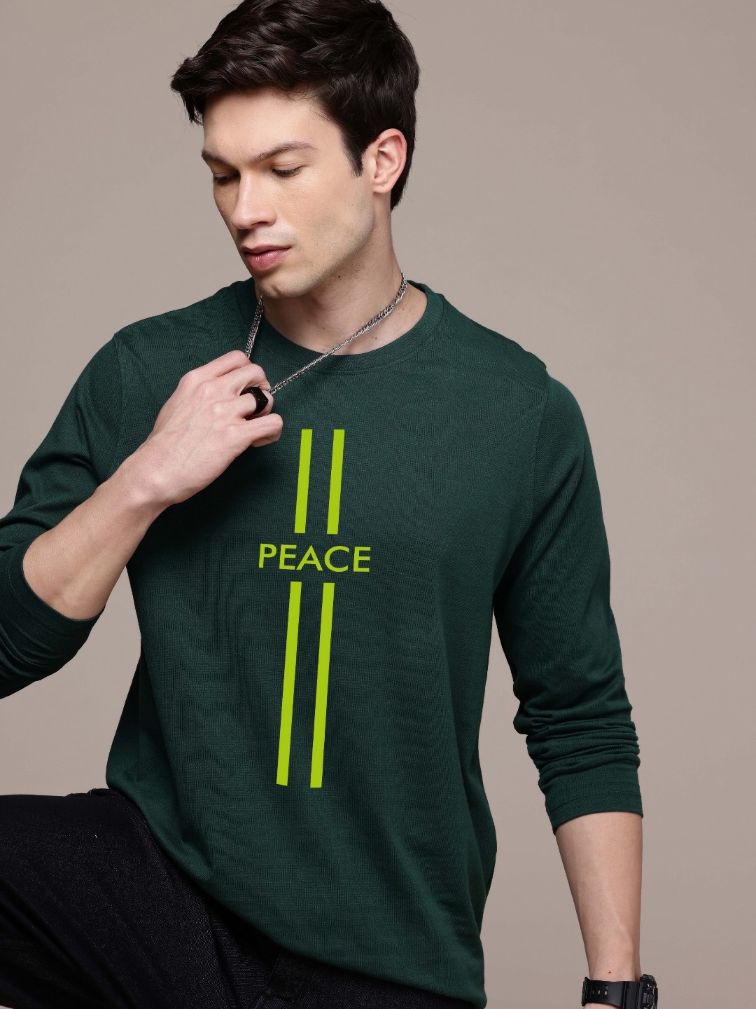 

Moda Rapido Men Printed T-shirt, Green