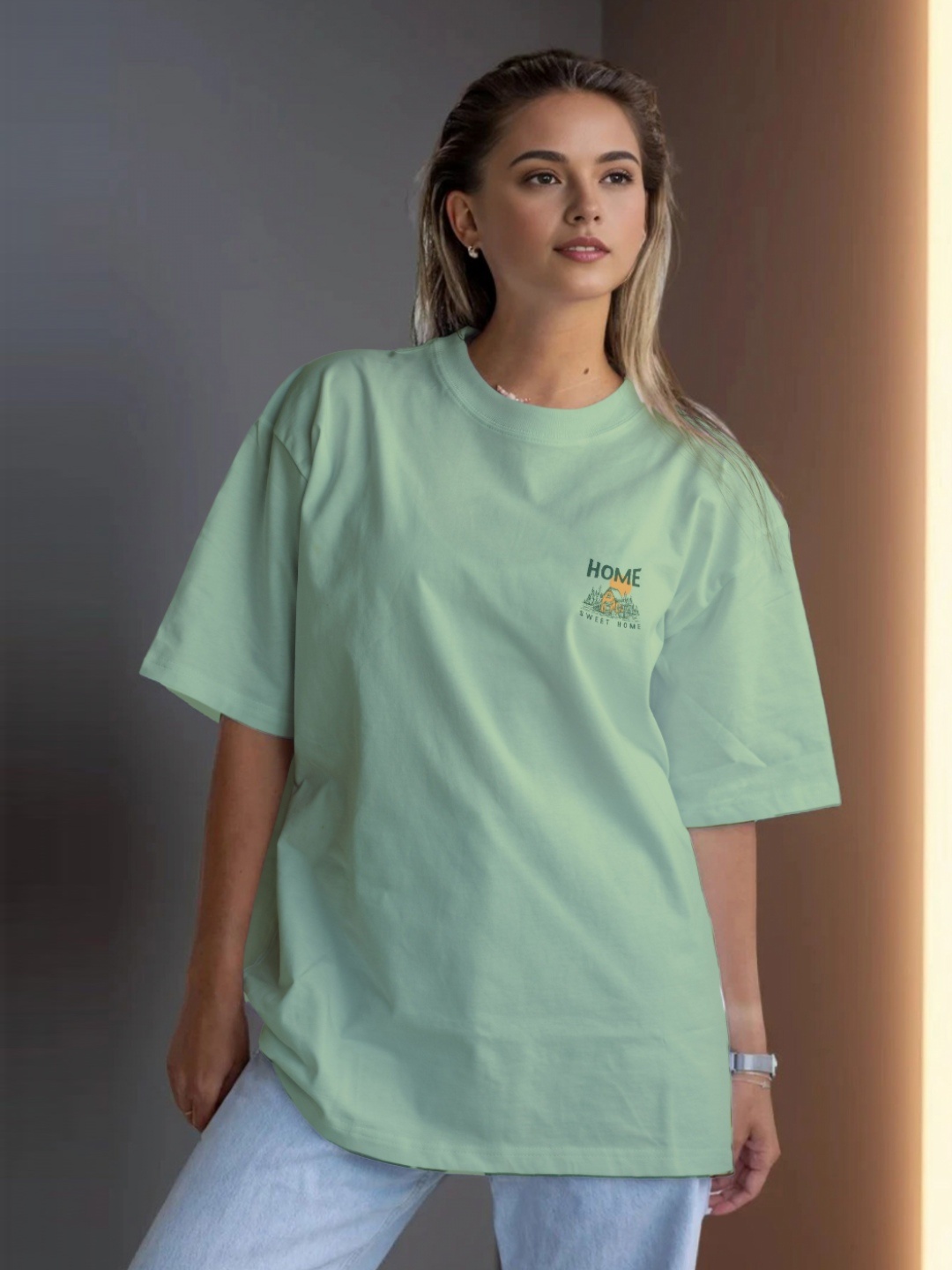 

Moda Rapido Women Applique T-shirt, Sea green