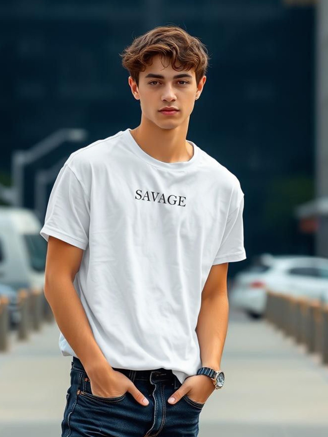 

TOGS & TERRE Men Typography Printed Organic Cotton T-shirt, White