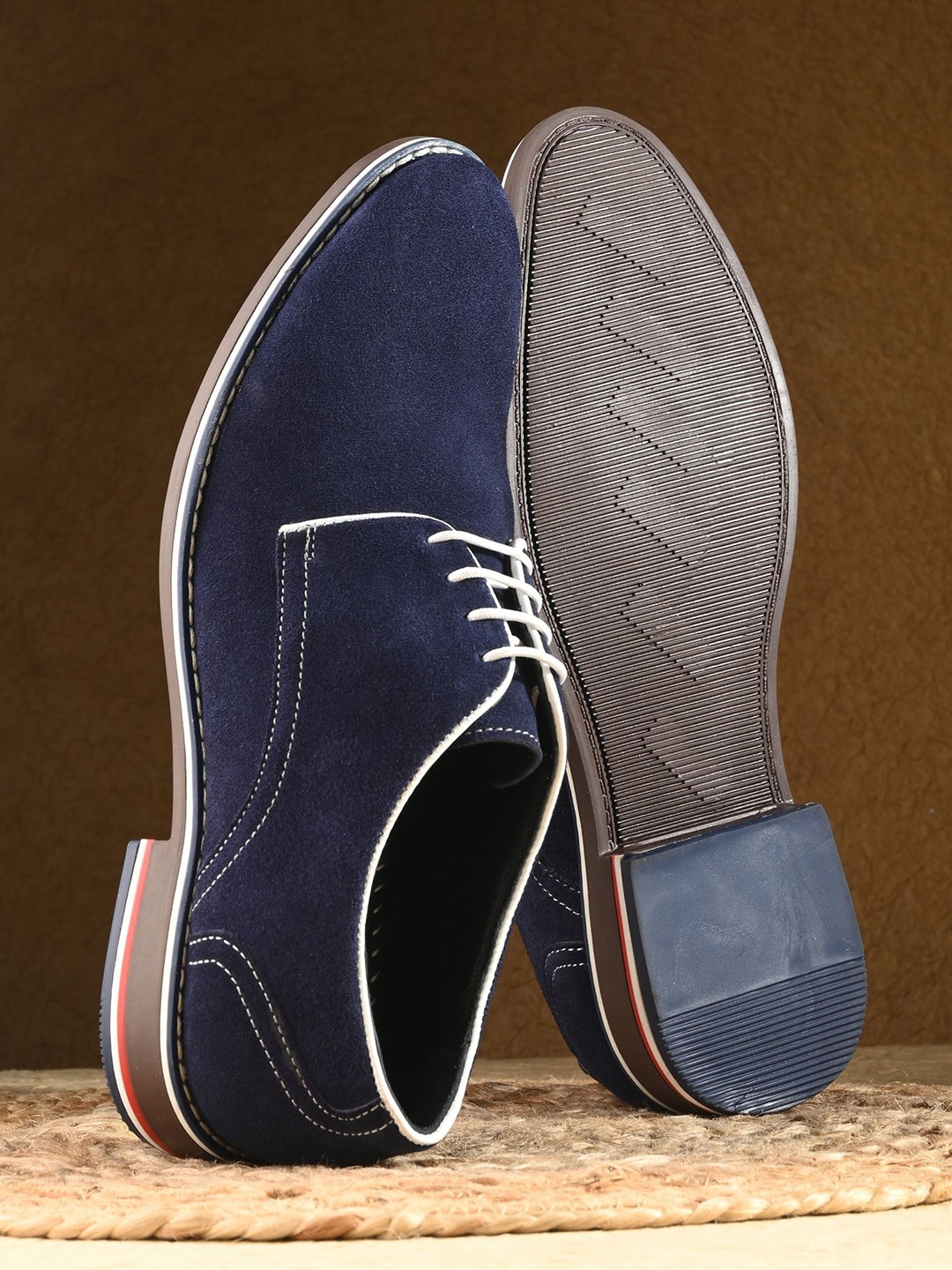 

DESIDERIO Men Leather Flatforms, Blue