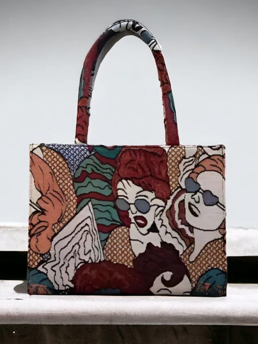 

Shanaya Trends Printed Oversized Shopper Tote Bag, Multi