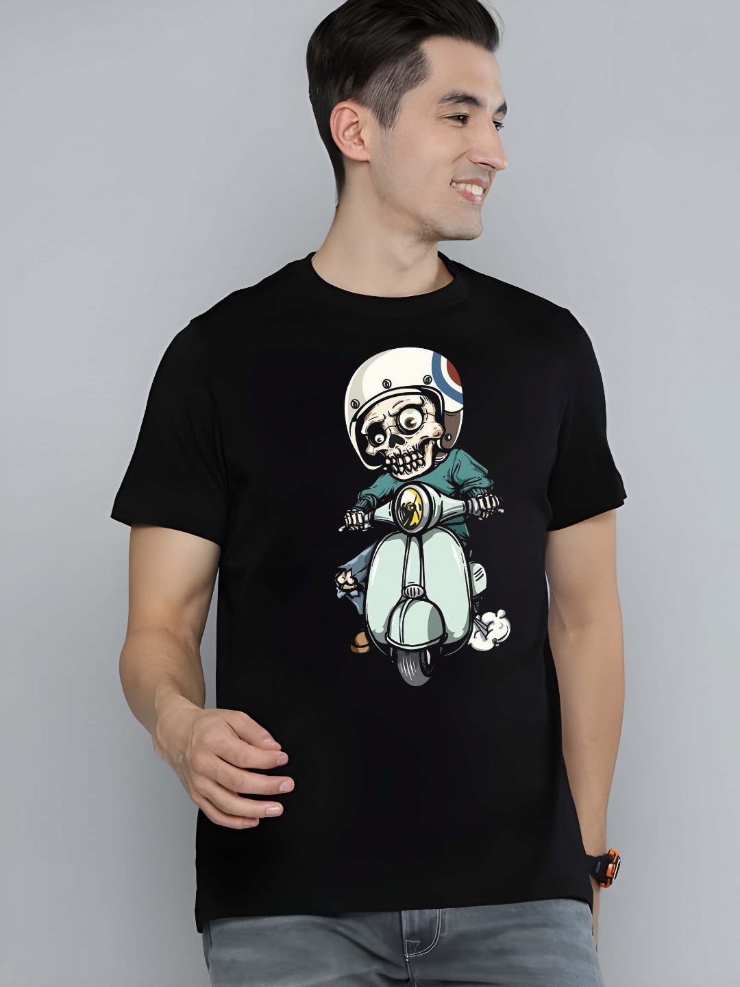 

THE BEETEL HOUSE Men Drop-Shoulder Sleeves T-shirt, Black