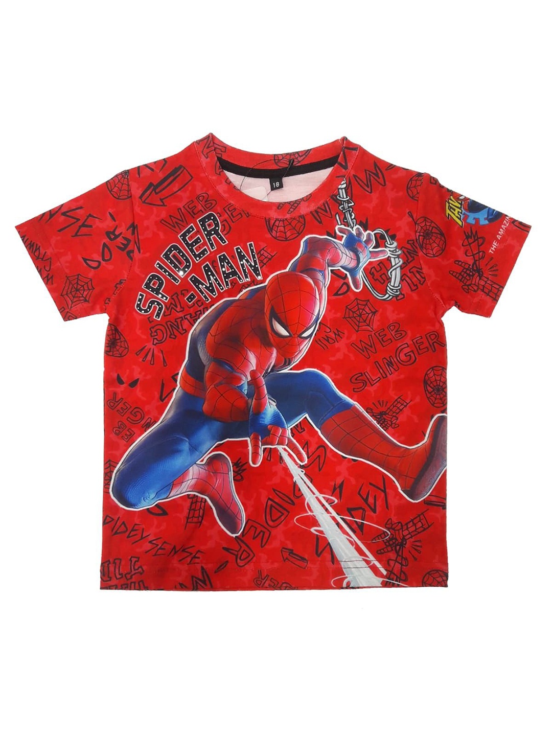 

BAESD Boys Sports Printed Raw Edge T-shirt, Red