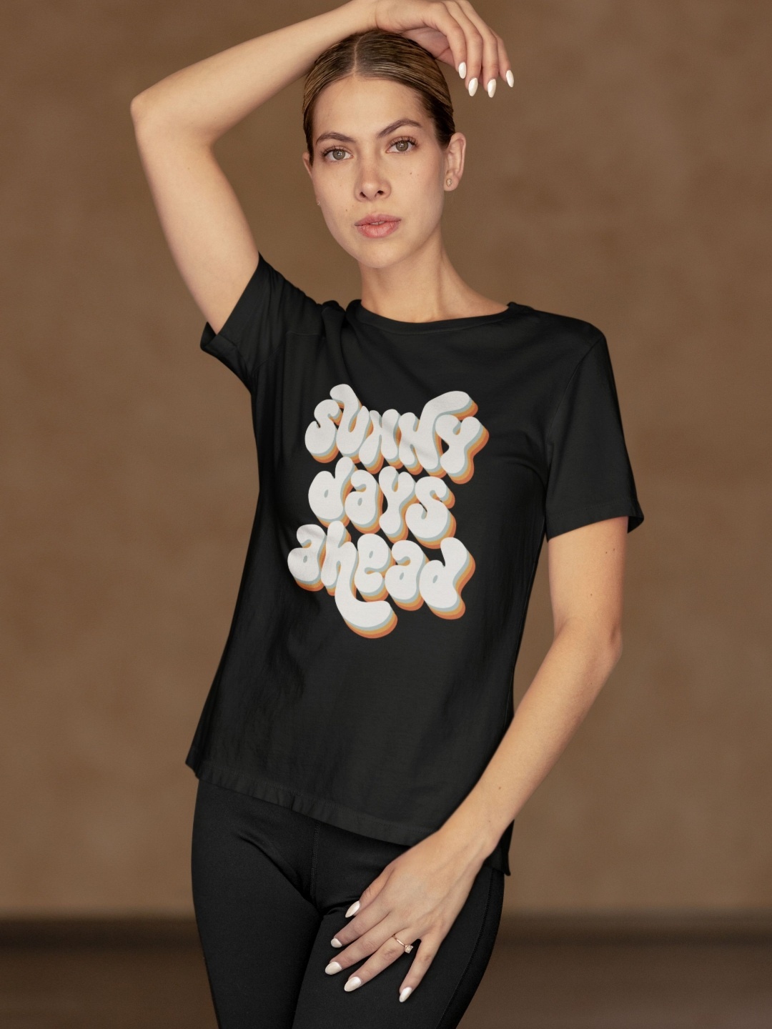 

Moda Rapido Women Typography Cotton Bio Finish Printed T-shirt, Black