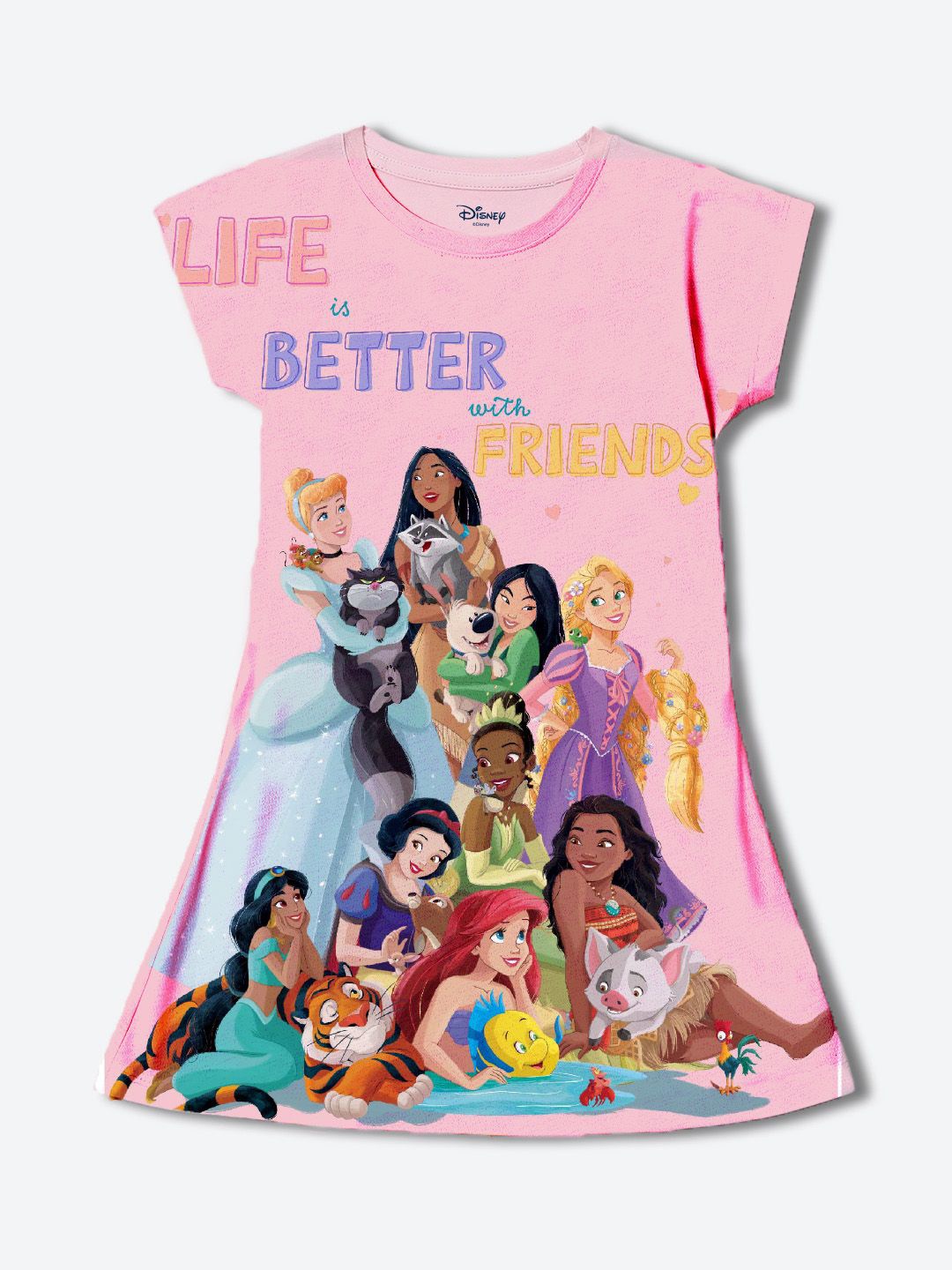 

Wear Your Mind Girls Graphic Printed T-shirt Dress, Pink