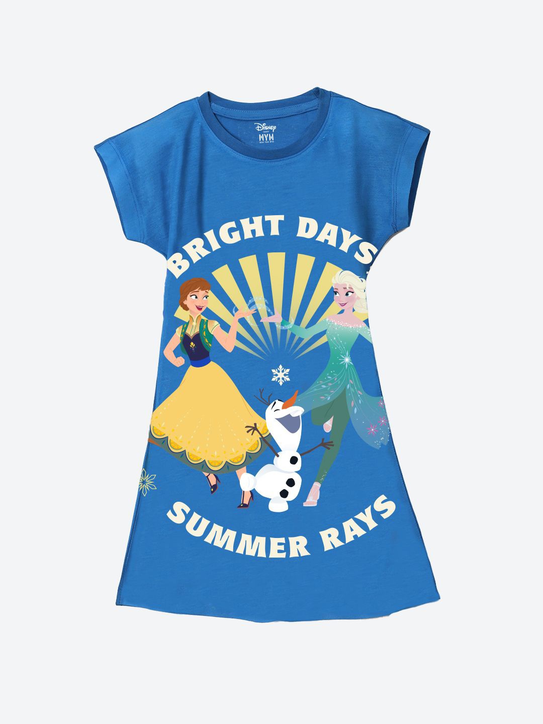 

Wear Your Mind Girls Cotton Printed T-shirt Dress, Blue