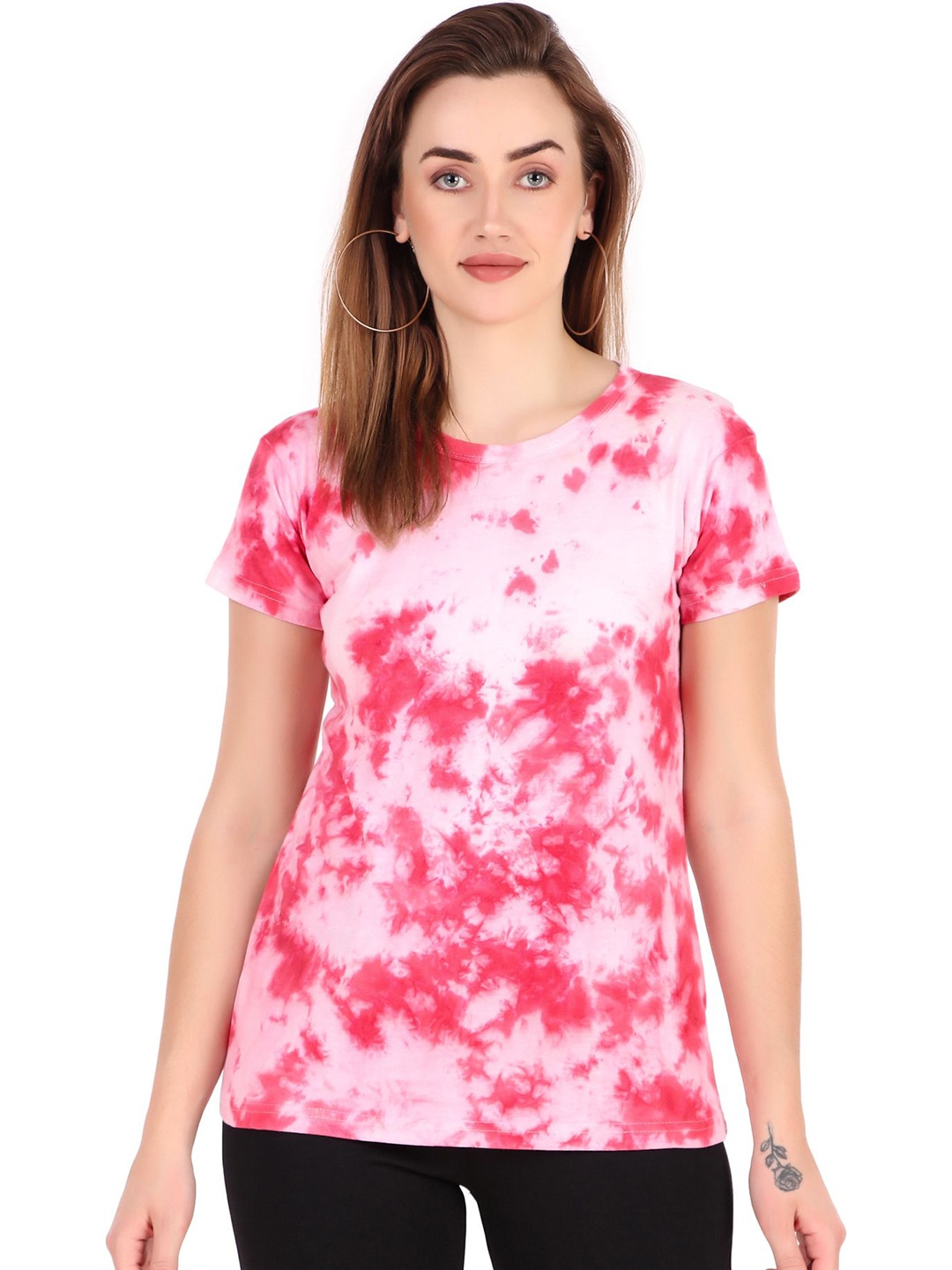 

Zicada Women Floral Printed Pockets T-shirt, Pink