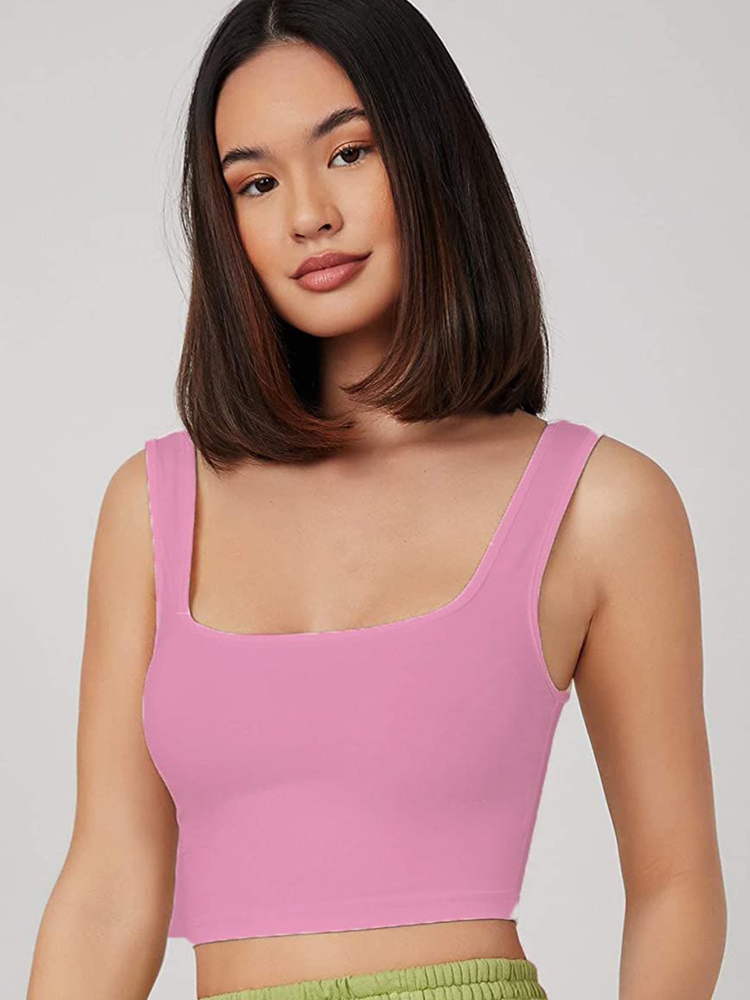 

Istyle Can Tank Crop Top, Pink