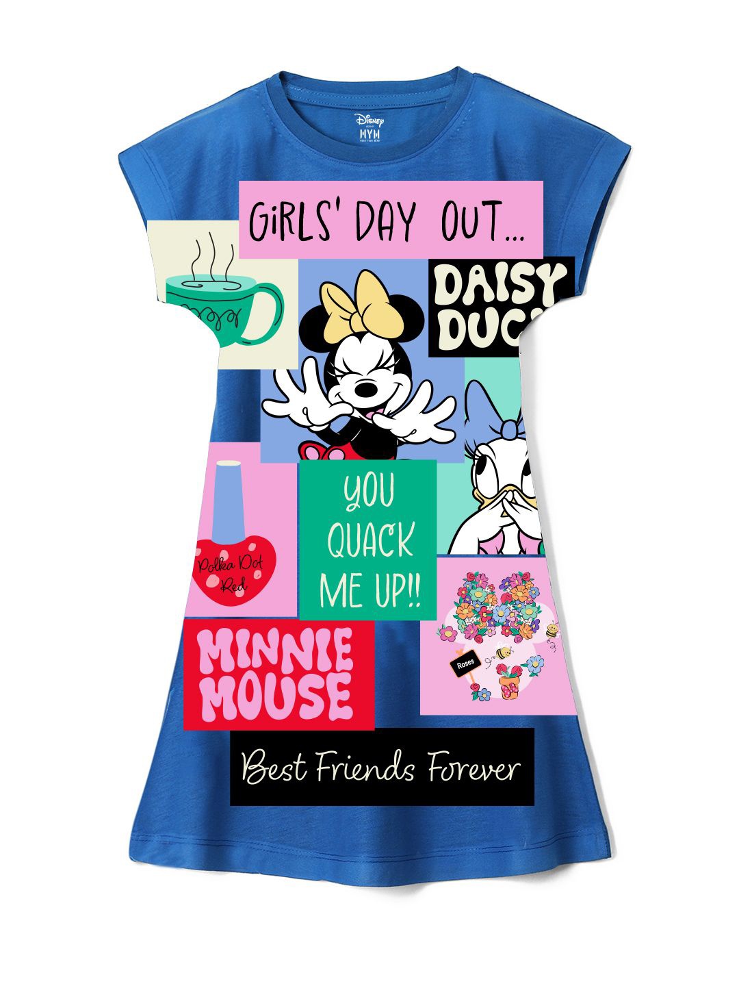 

Wear Your Mind Girls Print A-Line Dress, Blue