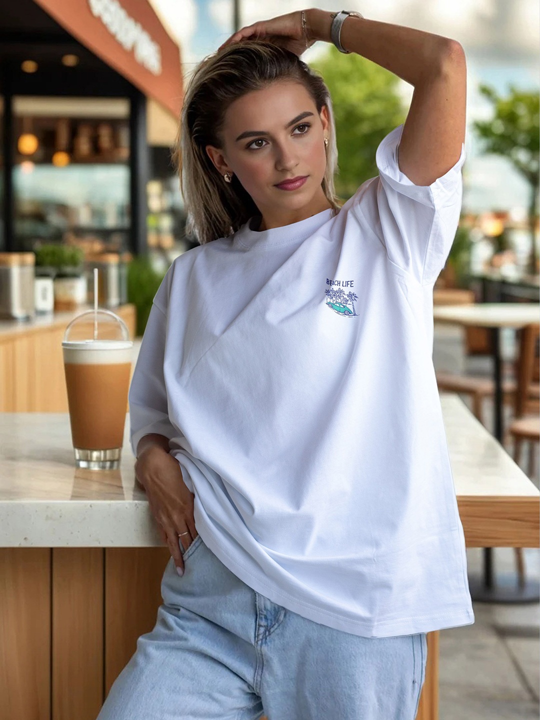 

Moda Rapido Women Applique T-shirt, White
