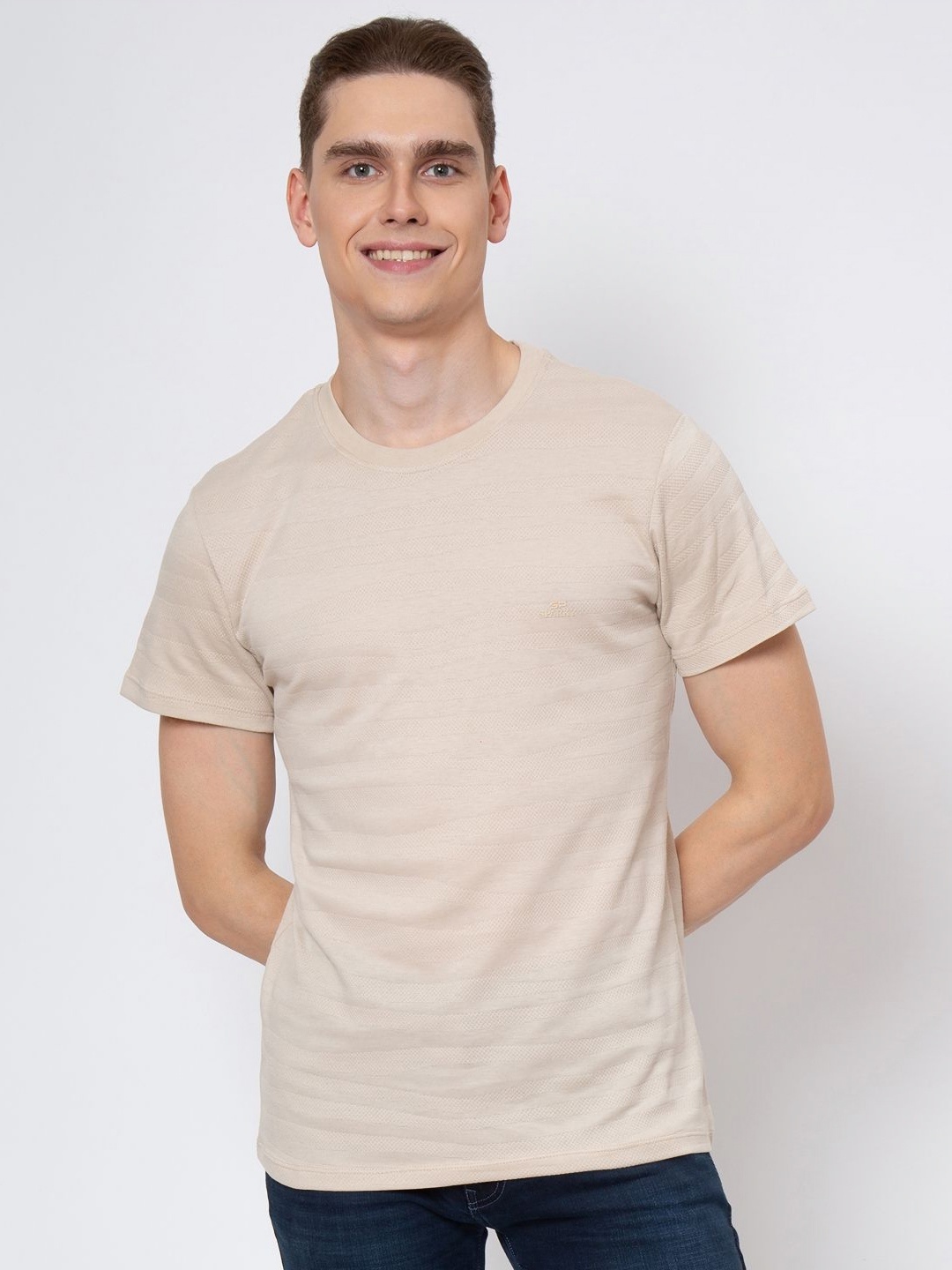 

Sparky Men Raw Edge T-shirt, Beige