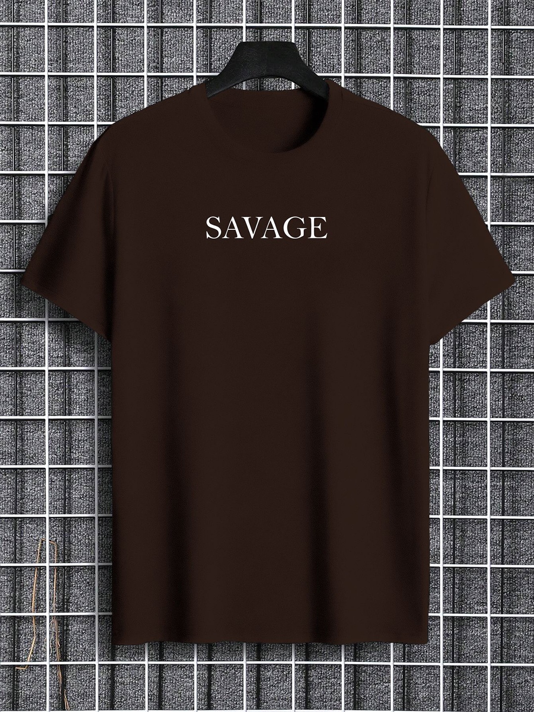 

TOGS & TERRE Men Typography Printed Monochrome Organic Cotton T-shirt, Brown