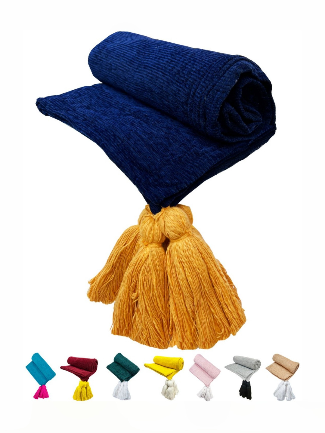 

Fashion Throw Navy Blue Summer 233 GSM Double Bed Blanket