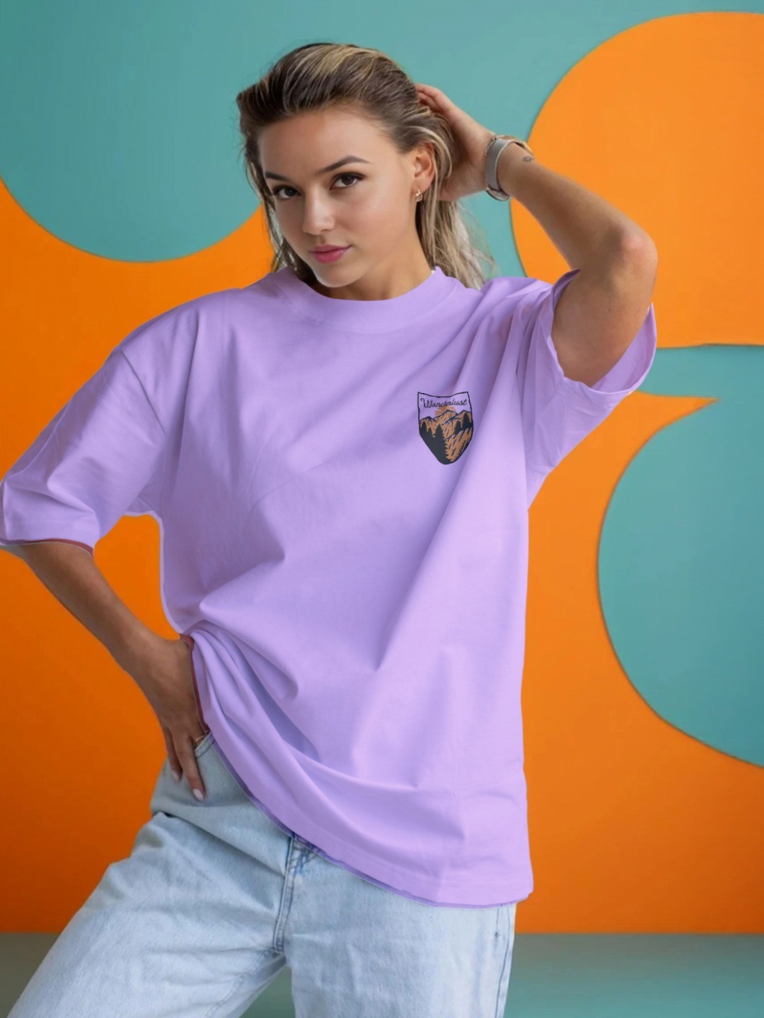 

Moda Rapido Women Applique T-shirt, Lavender