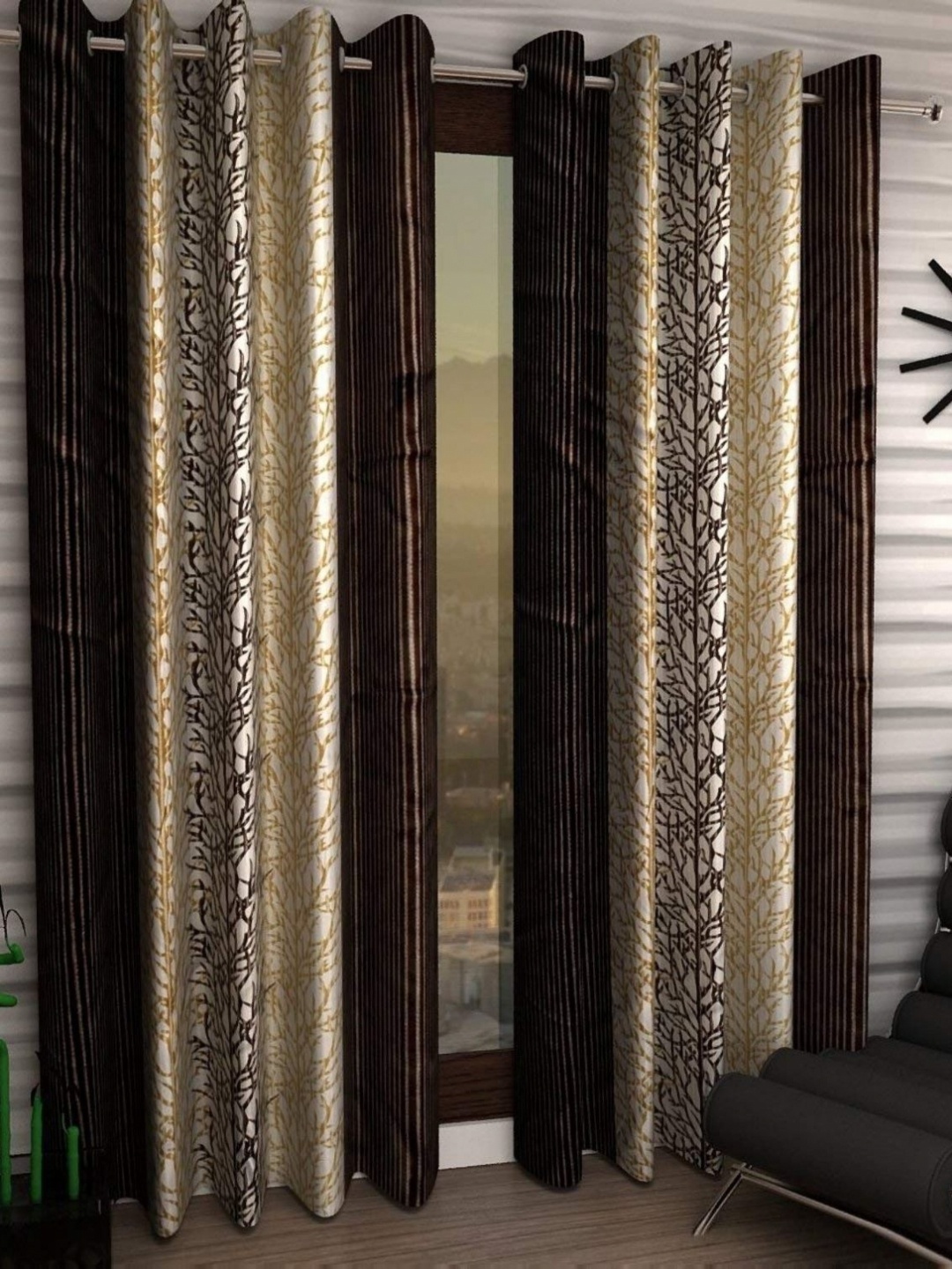 

Galaxy Home Decor Brown Set of 2 Window Curtain