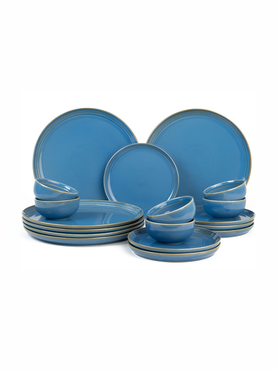 

BODHI HOUSE Blue 2025 18 Pieces Porcelain Dishwasher and Microwave Safe Dinner Set of