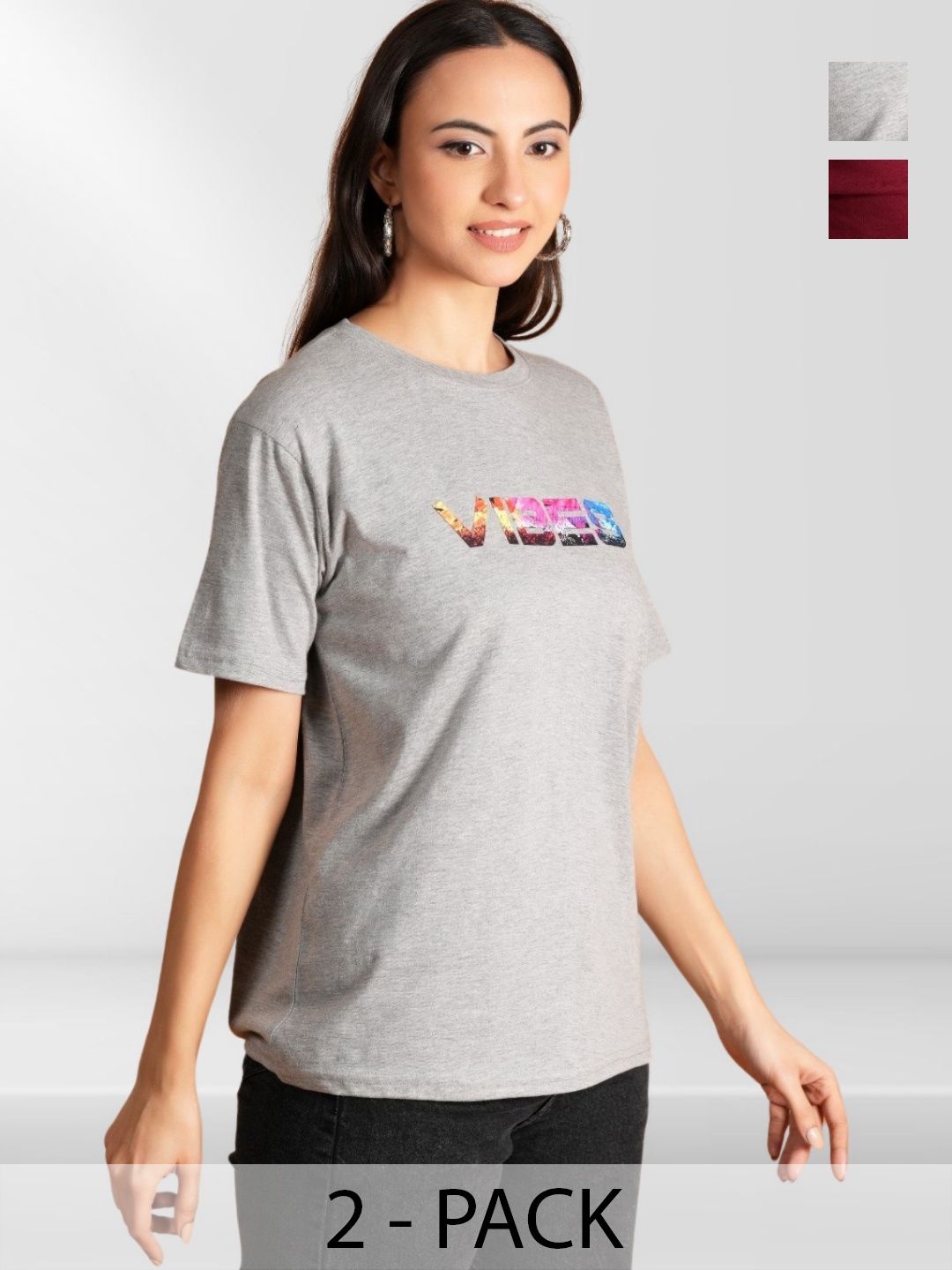 

BAESD Women Typography 2 Printed Extended Sleeves T-shirt, Multi
