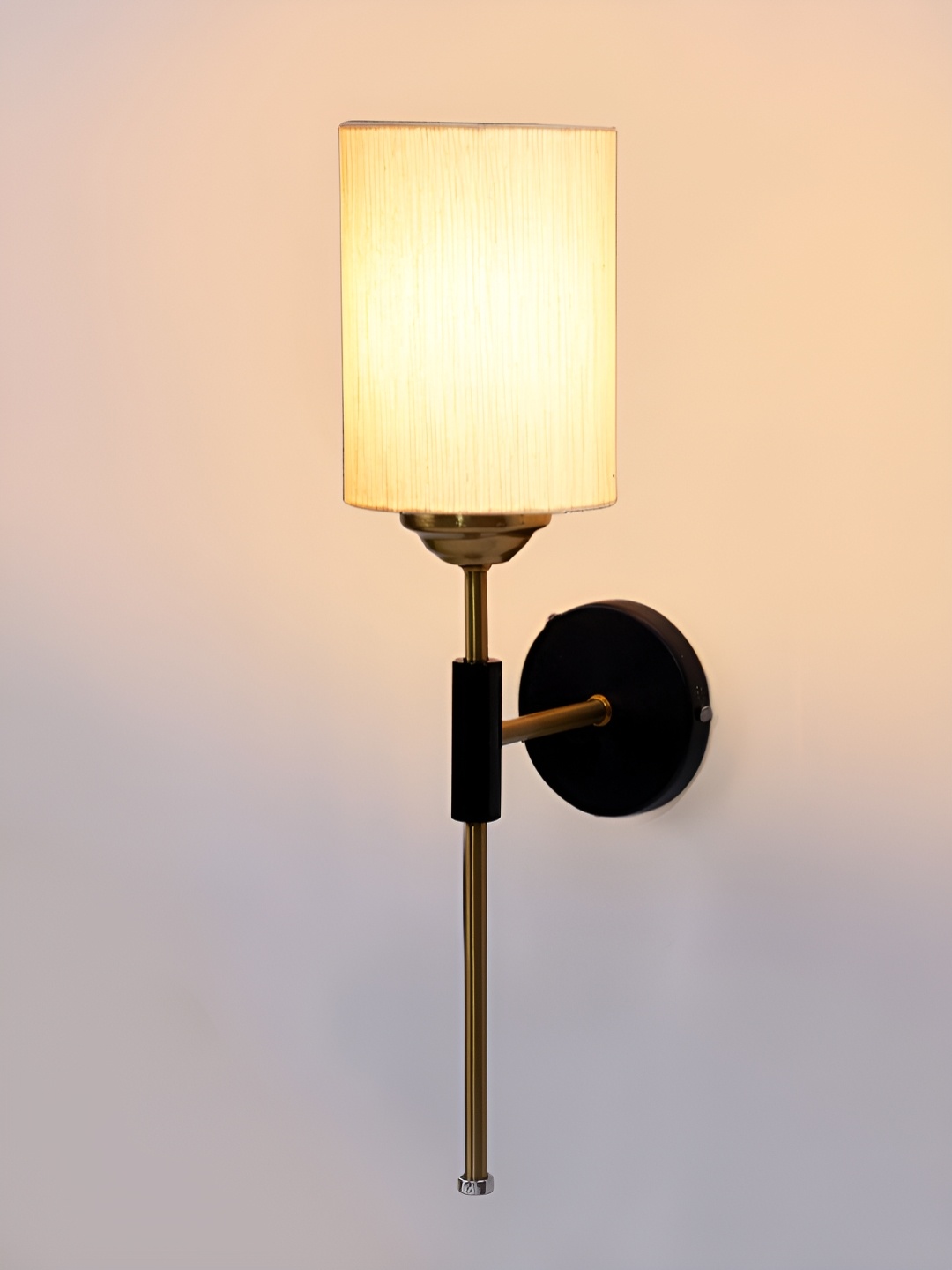 

Devansh Off White & Black Metal Traditional Cylinder Shaped Wall Lamp