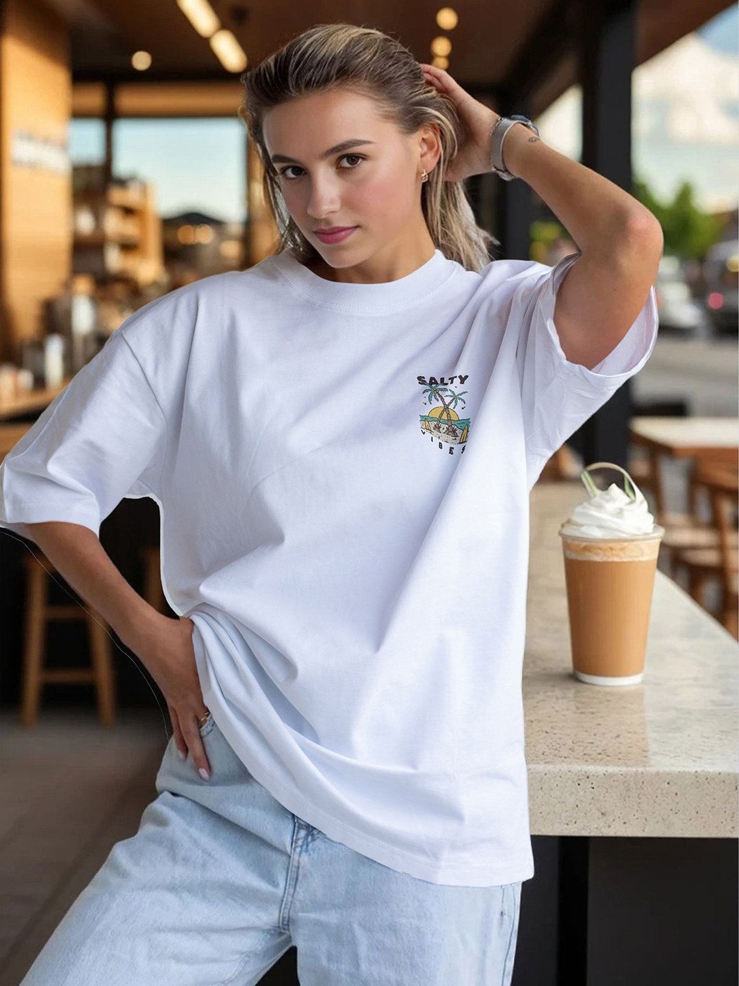 

Moda Rapido Women Applique T-shirt, White