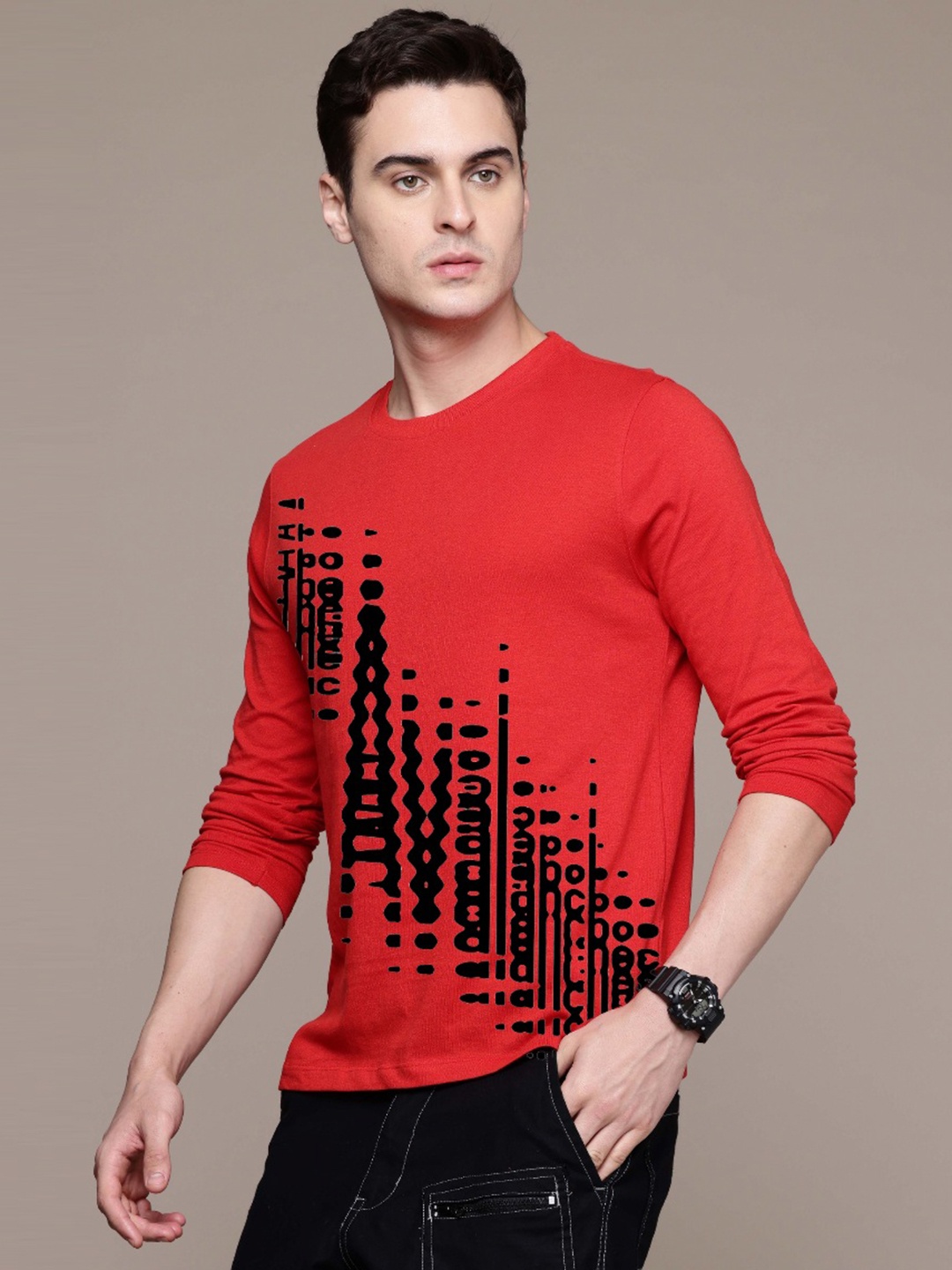 

Moda Rapido Men Printed T-shirt, Red