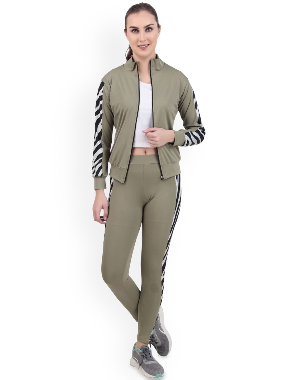 

BENZOS Printed Mock Collar Tracksuit, Sea green