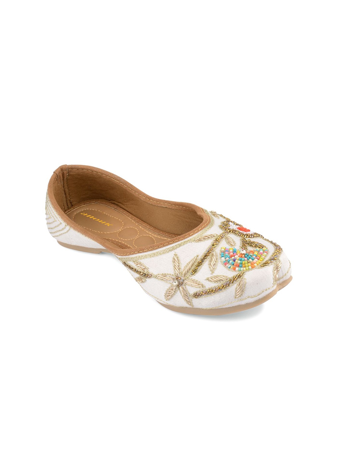 

Anouk Women Embellished Ethnic Mojaris Flats, Off white