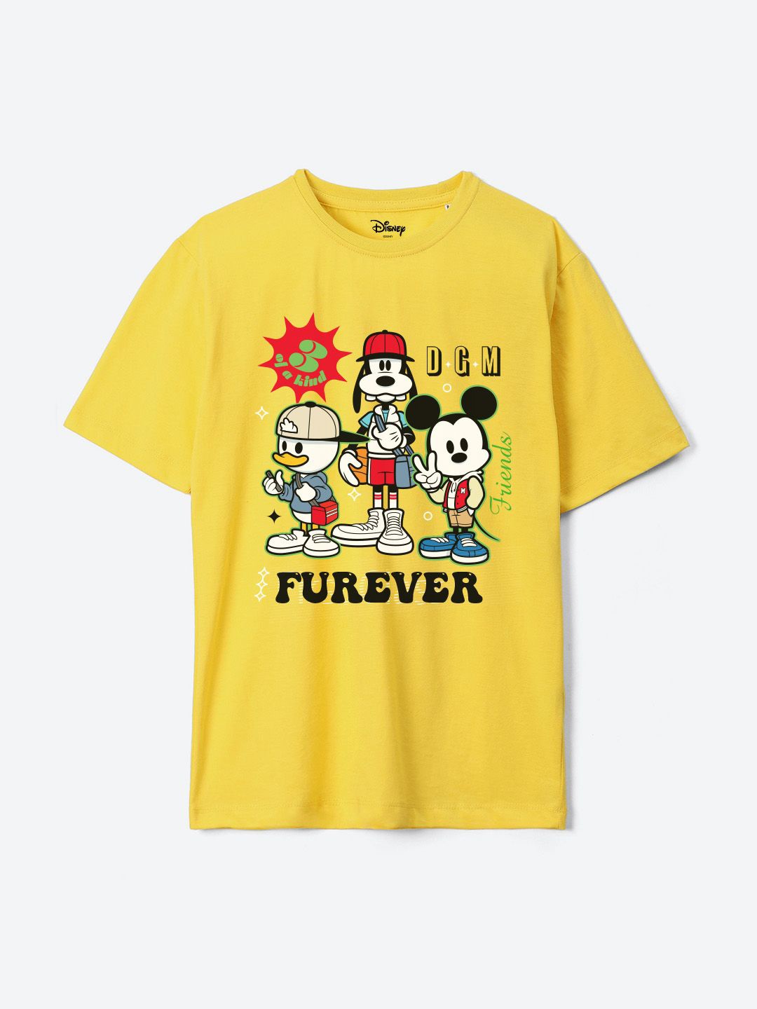 

Wear Your Mind Boys Mickey Mouse Printed Pure Cotton T-shirt, Yellow