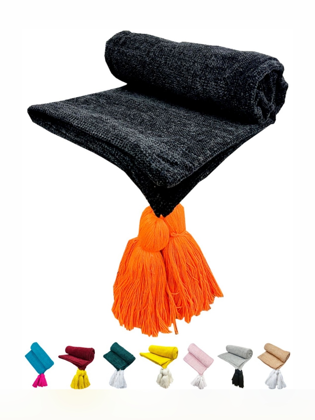 

Fashion Throw Black Summer 233 GSM Double Bed Blanket