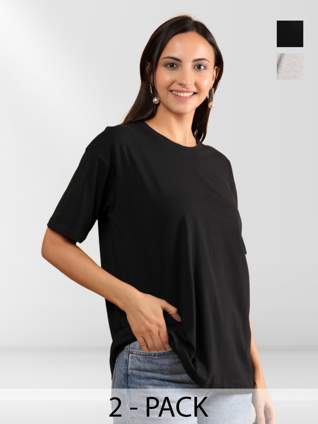 

BAESD Women 2 Printed Applique T-shirt, Multi