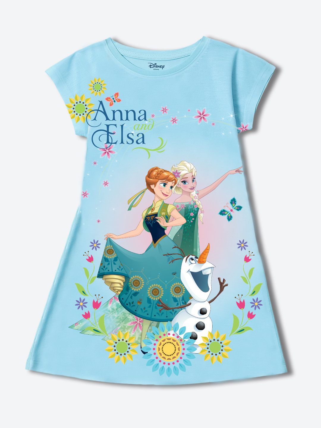 

Wear Your Mind Girls Frozen Character Printed A-Line Dress, Blue