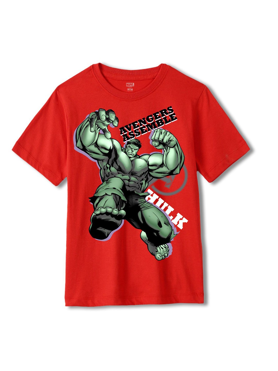 

Wear Your Mind Boys Avengers Printed Pure Cotton Applique T-shirt, Red