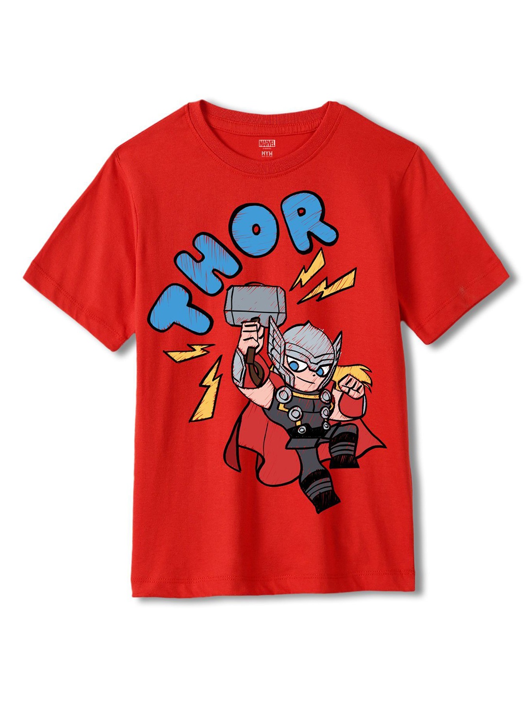 

Wear Your Mind Boys Avengers Printed Pure Cotton T-shirt, Red