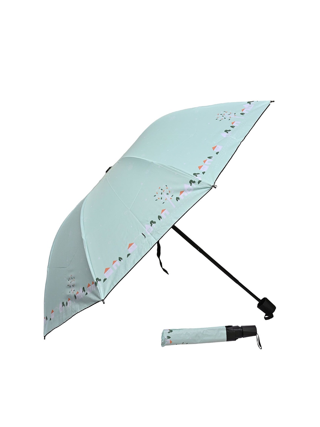 

LOOM LEGACY Manual 3 Fold Floral Umbrellas, Green