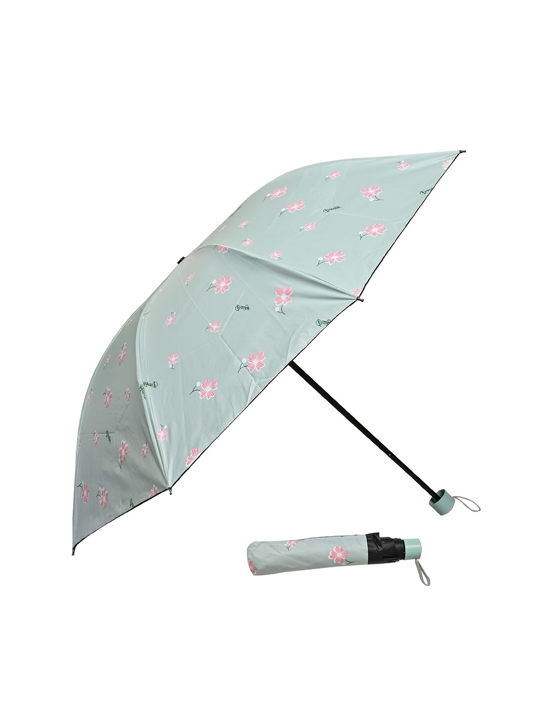 

LOOM LEGACY Manual 3 Fold Floral Umbrellas, Green