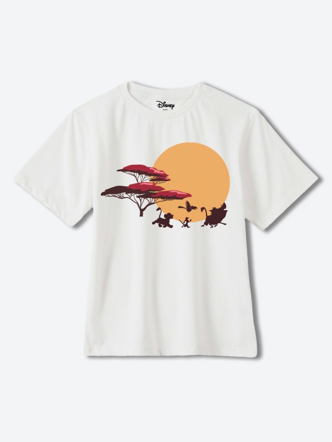 

Wear Your Mind Boys Lion King Printed Pure Cotton Applique T-shirt, White