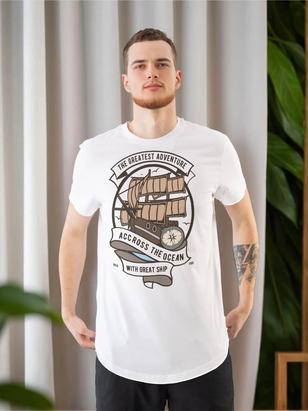 

Moda Rapido Men Printed T-shirt, White