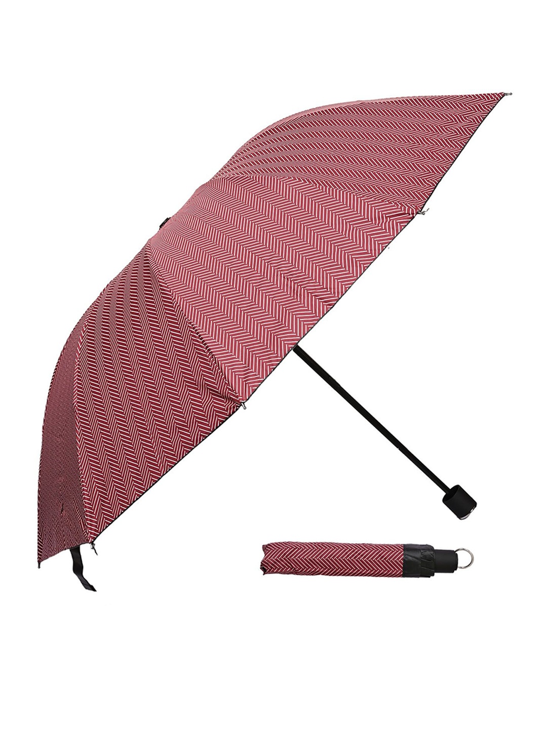 

LOOM LEGACY Manual 3 Fold Floral Umbrellas, Maroon