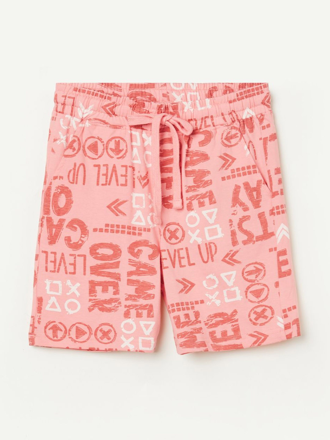 

Fame Forever by Lifestyle Boys Peach Typography Printed Denim Shorts