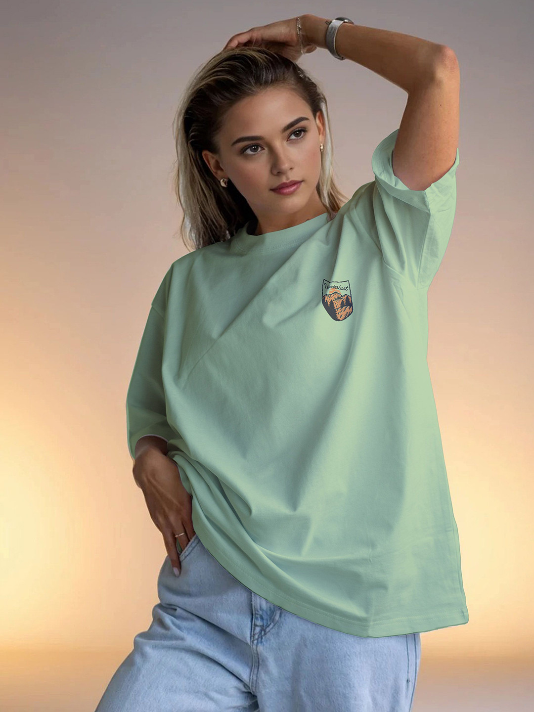 

Moda Rapido Women Applique T-shirt, Sea green