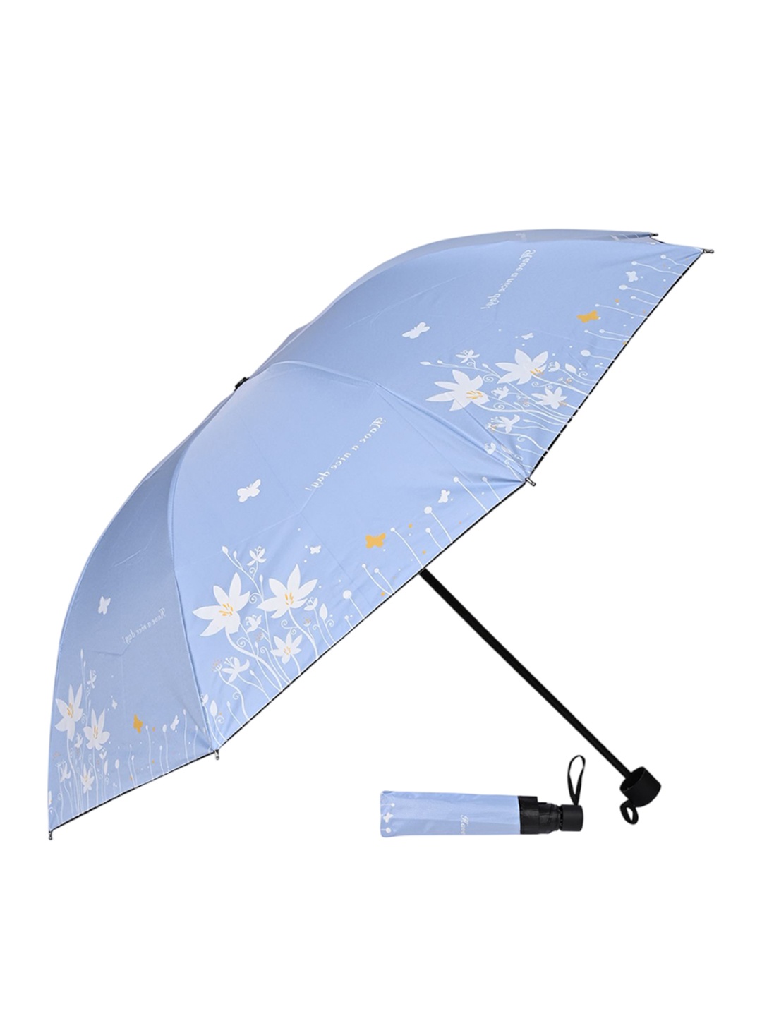 

LOOM LEGACY Manual 3 Fold Self Design Umbrellas, Blue