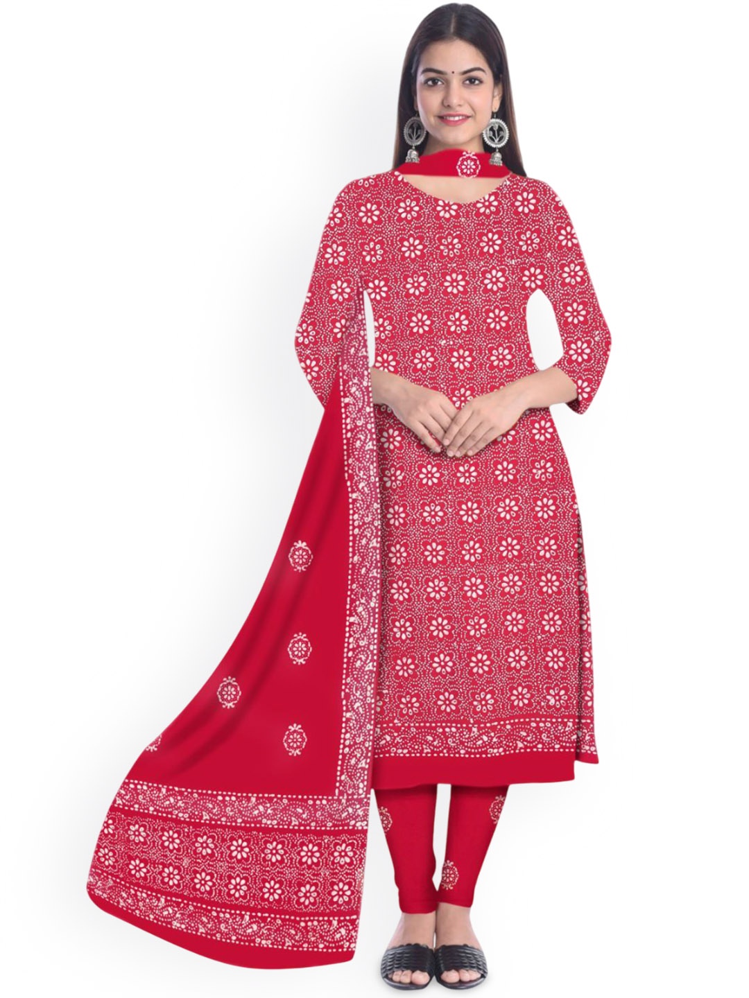 

Farooq Dyeing Printed Pure Cotton Unstitched Dress Material, Pink