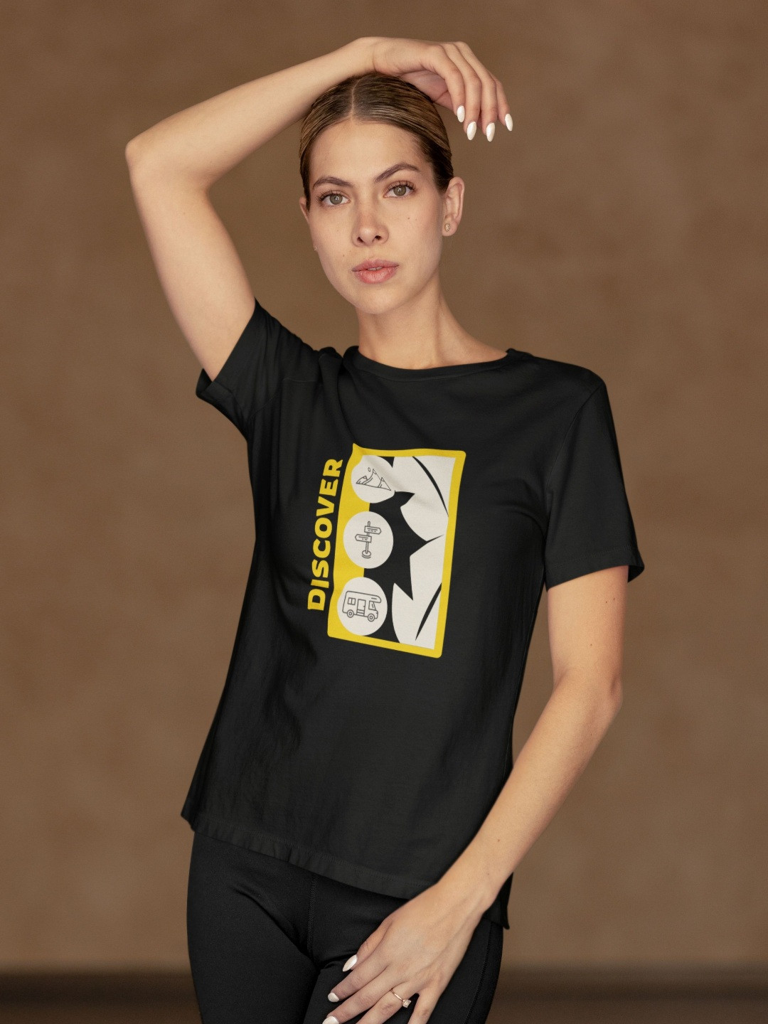 

Moda Rapido Women Typography Cotton Bio Finish Printed T-shirt, Black